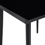 Tavolo da Giardino Nero 140x70x74 cm in Acciaio e Vetro