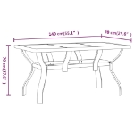 Tavolo da Giardino Marrone e Nero 140x70x70 cm Acciaio e Vetro