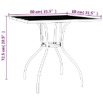 Tavolo da Giardino Antracite 80x80x72,5 cm Rete d'Acciaio