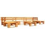 Set Divani da Giardino su Pallet 6 pz Marrone Miele in Legno