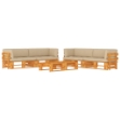 Set Divani a Pallet 6 pz Legno di Pino Impregnato Marrone Miele