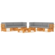 Set Divani a Pallet 6 pz Legno di Pino Impregnato Marrone Miele