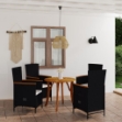 Set Mobili da Pranzo per Giardino 5 pz Nero