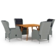 Set Mobili da Pranzo per Giardino 5 pz Grigio Chiaro