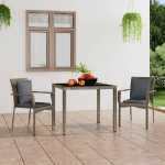 Sedie da Giardino con Cuscini 2 pz in Polyrattan Grigie