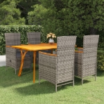 Set Mobili da Pranzo per Giardino 5 pz Grigio