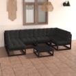 Set Divani da Giardino 7 pz con Cuscini Legno Massello di Pino