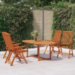 Set da Pranzo per Giardino 5 pz in Legno Massello di Eucalipto