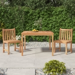 Set da Pranzo per Giardino 3 pz in Legno Massello di Teak