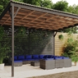 Set Divani da Giardino 13 pz con Cuscini in Polyrattan Grigio