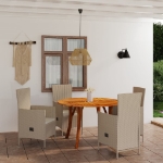 Set Mobili da Pranzo per Giardino 5 pz Beige