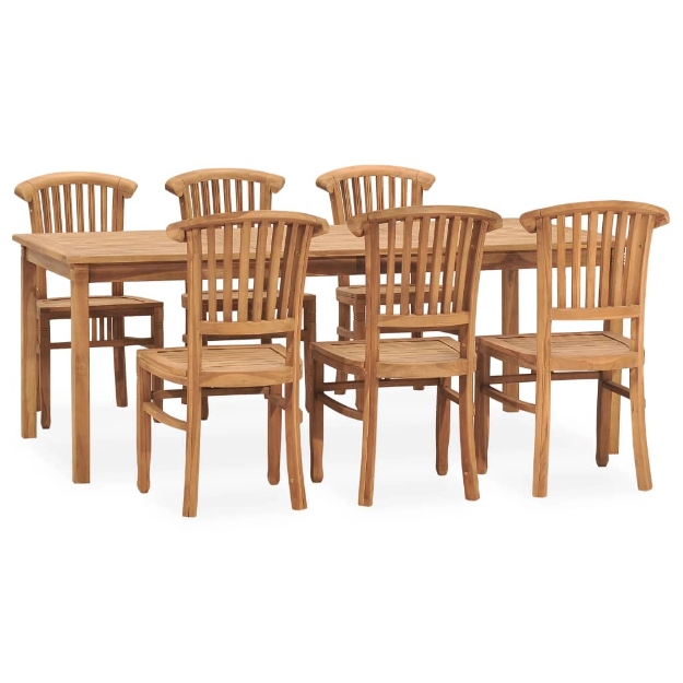 Set da Pranzo da Giardino 7 pz in Legno Massello di Teak