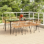 Set da Pranzo da Giardino 7 pz in Polyrattan