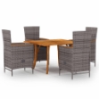 Set Mobili da Pranzo per Giardino 5 pz Grigio