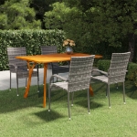 Set Mobili da Pranzo per Giardino 5 pz Grigio