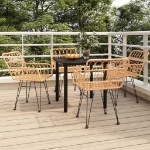 Set da Pranzo da Giardino 5 pz in Polyrattan