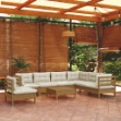 Set Divani da Giardino 8 pz con Cuscini Miele Legno di Pino