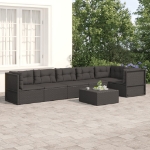 Set Mobili da Giardino 6 pz con Cuscini in Polyrattan Nero