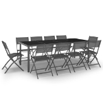 Set da Pranzo per Esterni 11 pz in Acciaio