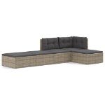 Set Divani da Giardino 5 pz con Cuscini in Polyrattan Grigio