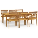 Set da Pranzo da Giardino 7 pz in Legno Massello di Teak