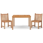 Set da Pranzo per Giardino 3 pz in Legno Massello di Teak