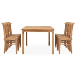 Set da Pranzo da Giardino 7 pz in Legno Massello di Teak