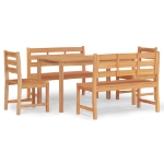 Set da Pranzo per Giardino 5 pz in Legno Massello di Teak