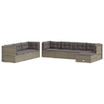 Set Divani da Giardino 8 pz con Cuscini in Polyrattan Grigio