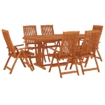 Set da Pranzo per Giardino 7 pz in Legno Massello di Eucalipto