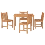 Set da Pranzo per Giardino 5 pz in Legno Massello di Teak