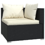 Set Divani da Giardino con Cuscini 8 pz in Polyrattan Nero