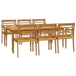 Set da Pranzo da Giardino 7 pz in Legno Massello di Teak