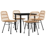 Set da Pranzo da Giardino 5 pz in Polyrattan