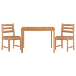 Set da Pranzo per Giardino 3 pz in Legno Massello di Teak