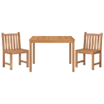 Set da Pranzo per Giardino 3 pz in Legno Massello di Teak