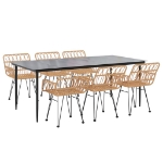Set da Pranzo da Giardino 7 pz in Polyrattan