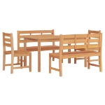 Set da Pranzo per Giardino 5 pz in Legno Massello di Teak