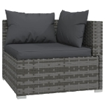 Set Divani da Giardino 8 pz con Cuscini in Polyrattan Grigio