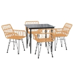 Set da Pranzo da Giardino 5 pz in Polyrattan