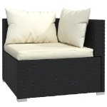 Set Divani da Giardino 12 pz con Cuscini in Polyrattan Nero