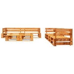 Set Divani da Giardino Pallet 6 pz con Cuscini Grigi in Legno