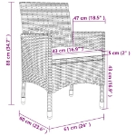 Set Mobili da Pranzo da Giardino 9pz e Cuscini Polyrattan Beige