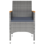 Set da Pranzo Giardino 5 pz Polyrattan e Vetro Temperato Grigio