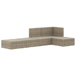 Set Divani da Giardino 5 pz con Cuscini in Polyrattan Grigio