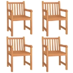 Set da Pranzo per Giardino 5 pz in Legno Massello di Teak