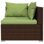 Set Divani da Giardino 13 pz con Cuscini in Polyrattan Marrone