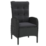 Set da Pranzo da Giardino 7 pz in Polyrattan Nero