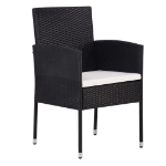 Set da Pranzo Giardino 3 pz Polyrattan e Massello Acacia Nero