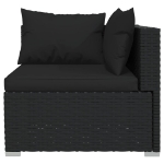 Set Divani da Giardino 12 pz con Cuscini in Polyrattan Nero